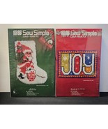 Sew Simple Latch Hook Kit Santa At The Chimney &amp; Stained Glass Joy - $34.60