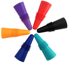 6PCS Wine Stoppers, AK1980 Silicone Reusable Sparkling Wine Bottle Stopper and B - £8.44 GBP