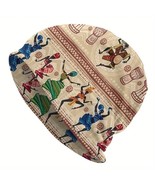 Tan Beanie with African Tribal Dance Pattern Polyester Spandex Hip Hop S... - $213.82 MXN