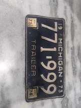 Vintage 19723 MICHIGAN Trailer License Plate #771 999 Expired - £11.74 GBP