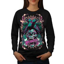 Wellcoda Revenge Crow Death Skull Womens Sweatshirt, Rave Casual Pullover Jumper - £22.91 GBP+