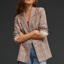 Nwt Anthropologie Maeve Double-Breasted Plaid Boyfriend Blazer Size 10 - $95.79