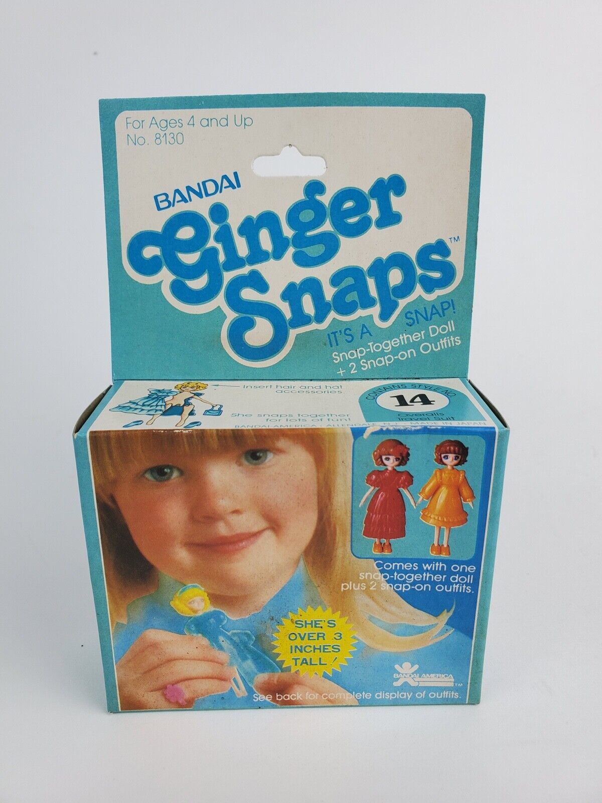 Vintage 1981 Bandai Ginger Snaps #14 snap-together doll 3" New in box sealed - £15.56 GBP