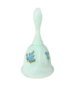 VTG Fenton Art Glass Bell Satin Blue Rose Hand Painted And Signed S. Mul... - £23.65 GBP