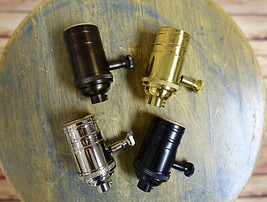 Solid Brass Dimmable Light Socket, Vintage Industrial Lamps, Full Range Dimmer - £14.11 GBP