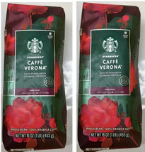 2X STARBUCKS CAFFE VERONA DARK COCOA &amp; CARAMELIZED SUGAR /WHOLE BEAN  16... - £21.08 GBP
