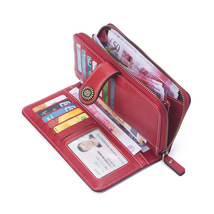 Large Capacity Women Leather Wallet with 12 Card Slots Women Purse Card Holder - £16.03 GBP