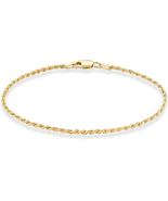 Italian 18K Gold over Sterling Silver Diamond-Cut Braided Rope Bracelet ... - €24,25 EUR