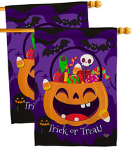 Happy Pumpkin - Impressions Decorative 2 pcs House Flags Pack HP192243-BOAE - £47.93 GBP