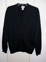 L.L. B EAN Men&#39;s Ls Black 100% Cotton V-NECK Cardigan SWEATER-M-NWOT-NICE/HEAVY - £17.13 GBP