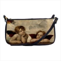 Angels Sistine Madonna Cherub Raphael Art Black Shoulder Clutch Bag Purse Handba - £36.10 GBP