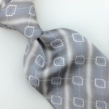 ZILLI Paris Tie Italy Stripe Woven Gray White Heavy Luxury Silk Necktie ... - £102.29 GBP