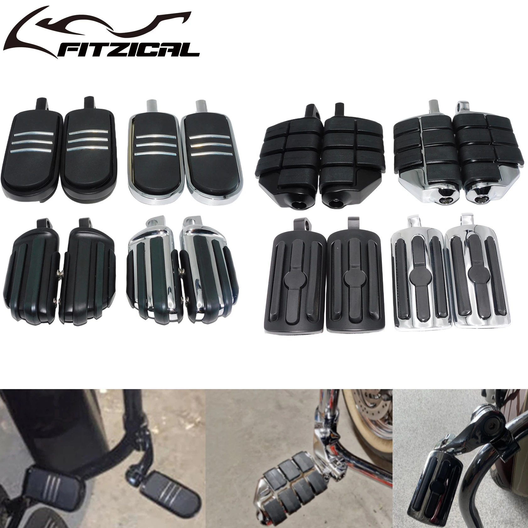 Motorcycle Male Mount Footpegs Pedals Footrests Passenger Highway Pegs For - $55.38+