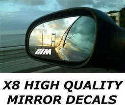 x8 BMW M Wing Mirror Decals  Car Sticker Performance M2 M4 M5 M8 X3 X4 X... - £12.01 GBP