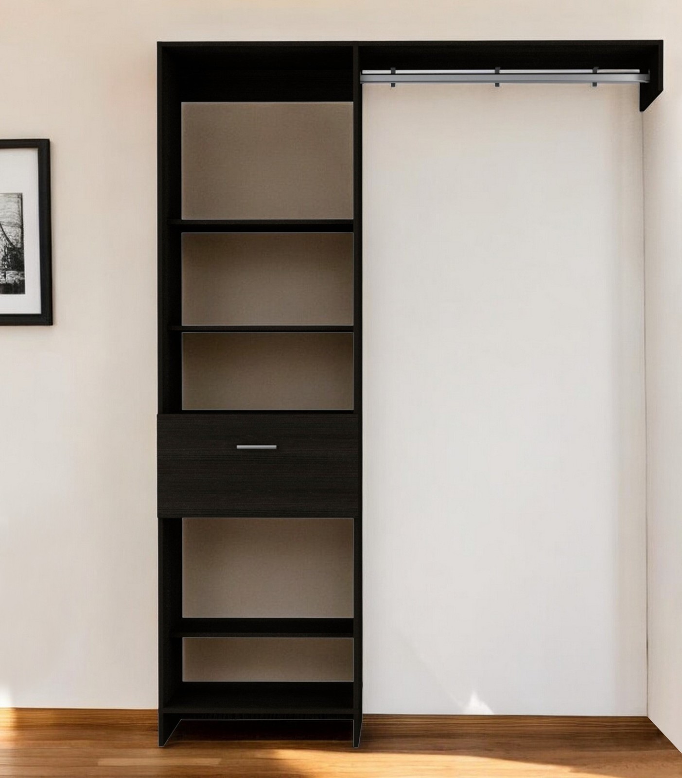 59&quot; Black Manufactured Wood Closet System - $892.41