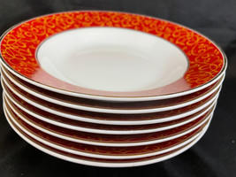 Chris Madden RED White Porcelain Soup or Salad Bowls (7) - $39.00