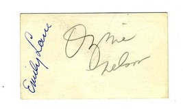 Ozzie Nelson &amp; Emily Lane Autographed Business Card 1939 - £59.28 GBP