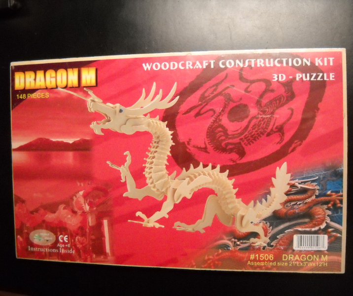 Woodcraft Construction Kit Dragon M 3D Puzzle 148 Pieces Sealed Wood Kit 1506 - $7.99