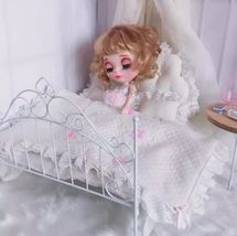 AirAds 1:6 Scale Dollhouse Miniatures Furniture Iron Bed Princess Bed Do... - £69.28 GBP