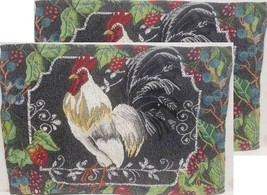 Set of 2 Tapestry Kitchen Placemats 13&quot;x19&quot;, ROOSTER IN THE FRAME FROM G... - £10.27 GBP