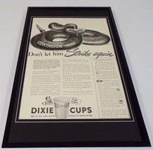 1942 Dixie Cups / Snake Framed 11x17 ORIGINAL Vintage Advertising Poster - £54.17 GBP