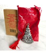 Avon Pewter Christmas Ornament 2013 Christmas Tree Rhinestones Velvet Ba... - $47.45