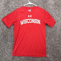 Under Armour Wisconsin Badgers Shirt Adult Small Red Loose Fit Casual HEatGear - £7.38 GBP