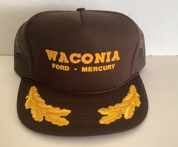 Vintage Waconia Ford - Mercury Adjustable Snap Back Trucker Cap Hat - Minnesota - £20.54 GBP