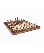 Krakow Handmade Wooden Chess Sett 21 Inch Board with Standard Size Chessmen - £82.00 GBP