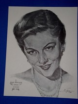 Joan Fontaine Academy Award Oscar Portrait Print Vintage 1962 Volpe Susp... - $227.89 MXN