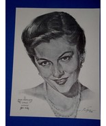 Joan Fontaine Academy Award Oscar Portrait Print Vintage 1962 Volpe Susp... - $227.89 MXN