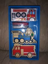 Melissa &amp; Doug Create A Craft Vehicle Magnets Ages 4+ #4795 Made In China Train - £8.67 GBP