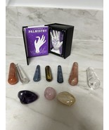 Bundle of 7 Crystal Wands, 3 Polish Tumble Stone and Palmistry Hand Meta... - $926.45 MXN