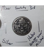 HOBO Miner Skull With Hat Safety 3rd Made From A REAL Silver War Nickel ... - €12,91 EUR