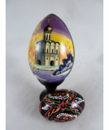 Hand Painted Russian Ukraine Wood Eggs Church - €17,19 EUR
