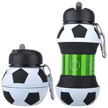 Collapsible Sports Water Bottle Football Shaped Foldable Outdoor Water Bottle - £16.19 GBP