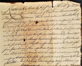 1788 antique BETTS union township fayette pa POWER OF ATTORNEY legal han... - £113.11 GBP