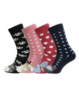 Ladies Heat Machine™ 2.3 Tog Rating Thermal Winter Animal Slipper Socks ... - £9.50 GBP