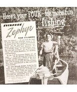 1947 Evinrude Zephyr Outboard Motor Advertisement Vintage Fishing Boatin... - €17,24 EUR