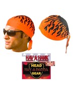 Hav-A-Hank Danna Harley D ORANGE&amp;BLACK Biker Flames FITTED BANDANA Head ... - $12.33 CAD