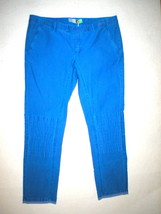 New NWT Designer MSGM Skinny Moto Pants Blue Italy 42 Womens 6 Crop Flat Front  - £272.38 GBP