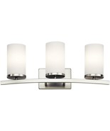 Kichler 23 in. Crosby 3-Light Brushed Nickel Bathroom Vanity Light Opal ... - $1,231.69 MXN