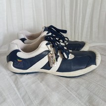 BOB MARLEY Leather Sneakers Logo Charm Navy Blue White Lace Up Athletic ... - $80.74