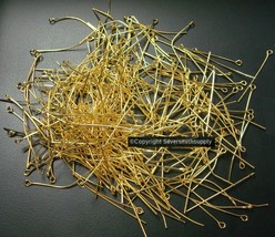 40mm Gold pl 20ga EYE PINS 300pcs findings dangle earrings rosaries bead... - £4.69 GBP