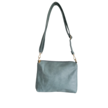 Jen &amp; Co Vegan Shoulder Bag Blue Gray Adjustable &amp; Removeable Strap - £11.22 GBP