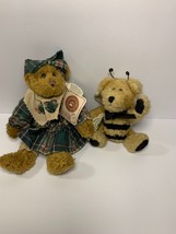 2 Teddy Bears Boyds Bears Bumble Bee and Best Dressed Plush Stuffed Animals - £6.07 GBP