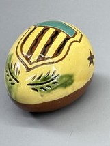 Breininger  Robensonia Redware Pottery Decorative Patriotic Large Egg W/ Shield - £74.03 GBP