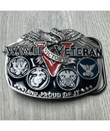 Vintage WW2 Veteran Belt Buckle, Great American Buckle Co. 1988 JD - $187.39 MXN