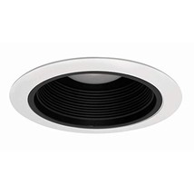 NICOR Lighting 6 inch Black Cone Baffle Trim with White Trim Ring, Fits 6 inch H - £21.34 GBP