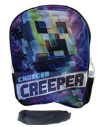 Minecraft Creeper Surreal Novelty Black Graphic 3D Backpack with Pencil ... - $24.75